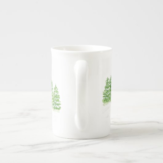 Handpainted Winter Trees Let Snow Somewhere Else Porzellantasse (Rückseite)