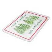 Handpainted Winter Trees Outside Snow Fires Glowin Badematte (Schrägansicht)