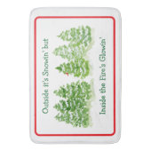 Handpainted Winter Trees Outside Snow Fires Glowin Badematte (Vorderseite Vertikal)