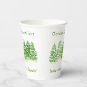 Handpainted Winter Trees Outside Snow Fires Glowin Pappbecher (Links)