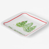 Handpainted Winter Trees PERSONALIZE NAME Pappteller (Gewinkelt)