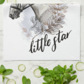 Handpferd mit Pflanze Schürze Geschirrtuch (Gefaltet)