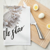 Handpferd mit Pflanze Schürze Geschirrtuch (Viertel Falte)