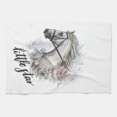 Handpferd mit Pflanze Schürze Geschirrtuch (Horizontal)