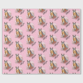 Handpferd mit Pflanze und Blume Geschenkpapier (Flach)