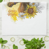 Handpferd mit Pflanze und Blume Geschirrtuch (Gefaltet)