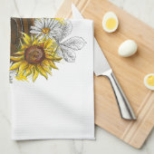 Handpferd mit Pflanze und Blume Geschirrtuch (Viertel Falte)