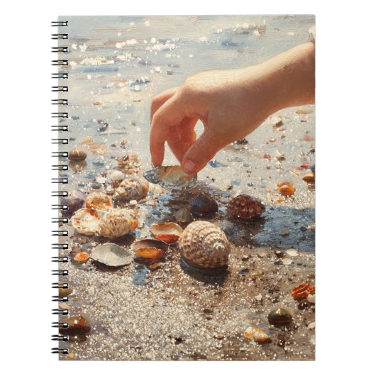 Handpicken Seashells Beach Notebook Notizblock (Vorderseite)