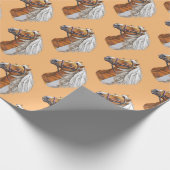 Handportrait mit zeichnend Pferdeschwanz Geschenkpapier (Ecke)