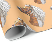 Handportrait mit zeichnend Pferdeschwanz Geschenkpapier (Rolleneckpunkt)