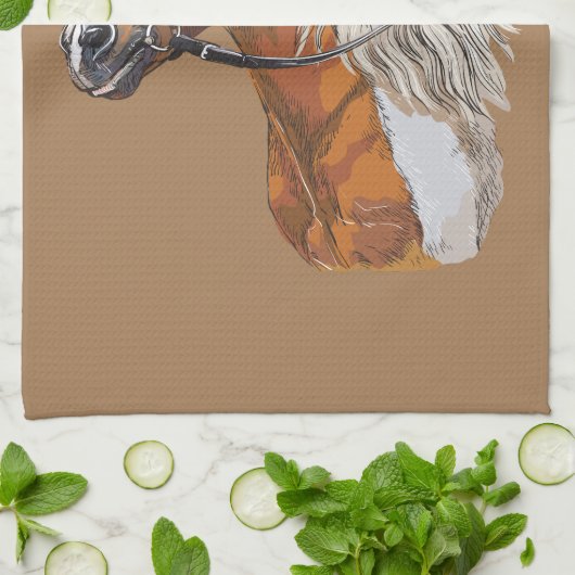 Handportrait mit zeichnend Pferdeschwanz Geschirrtuch (Gefaltet)