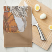 Handportrait mit zeichnend Pferdeschwanz Geschirrtuch (Viertel Falte)