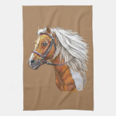 Handportrait mit zeichnend Pferdeschwanz Geschirrtuch (Vertikal)