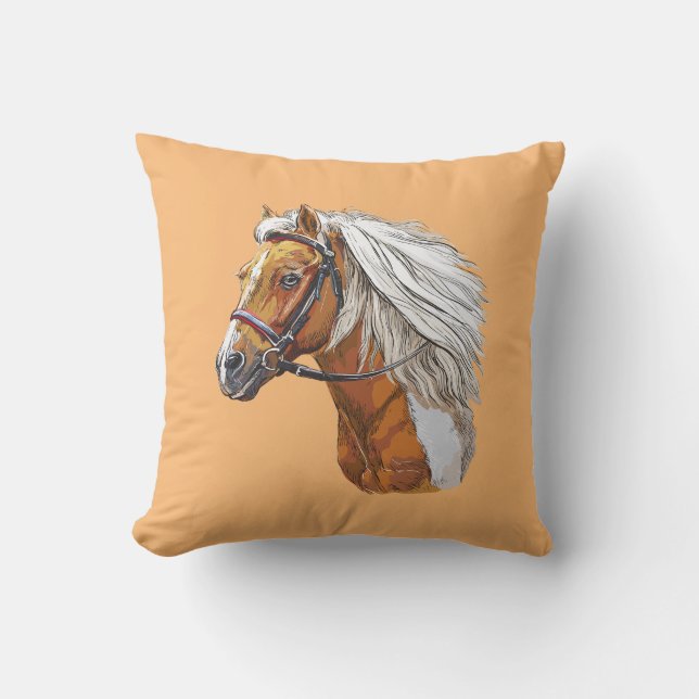 Handportrait mit zeichnend Pferdeschwanz Kissen (Vorderseite)