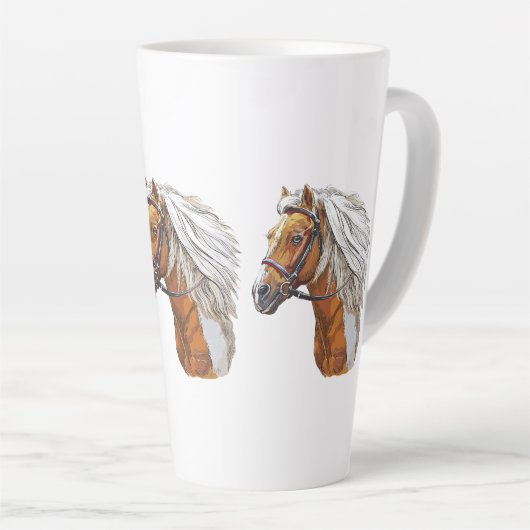 Handportrait mit zeichnend Pferdeschwanz Milchtasse (Rechte Ecke)