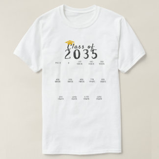 Handprint-Abschluss-Klasse von 2035 wächst mit mir T-Shirt