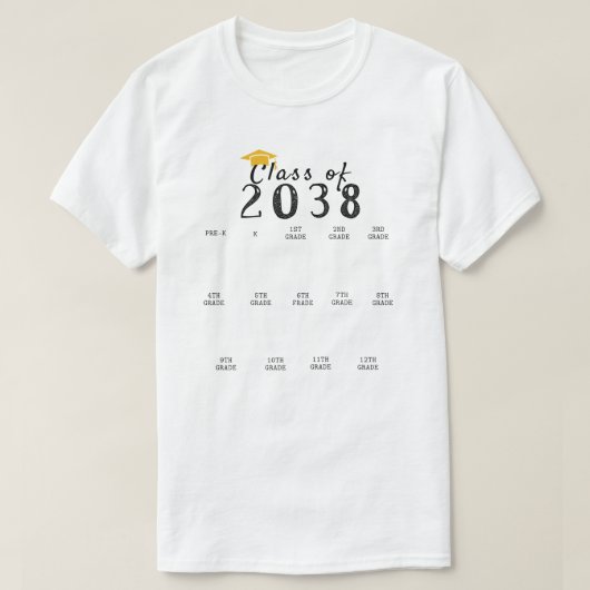 Handprint-Abschluss-Klasse von 2038 wächst mit mir T-Shirt (Design vorne)
