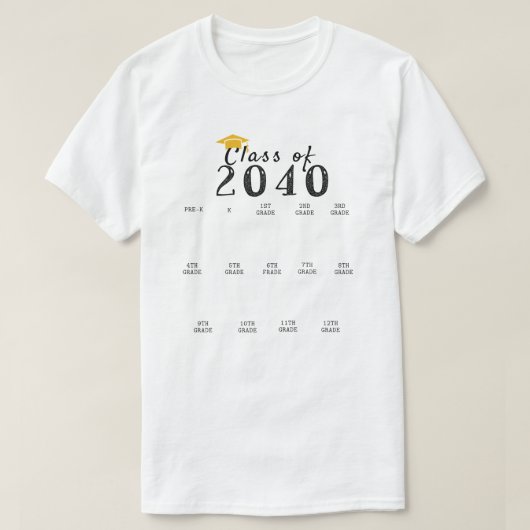 Handprint-Abschluss-Klasse von 2040 wächst mit mir T-Shirt (Design vorne)