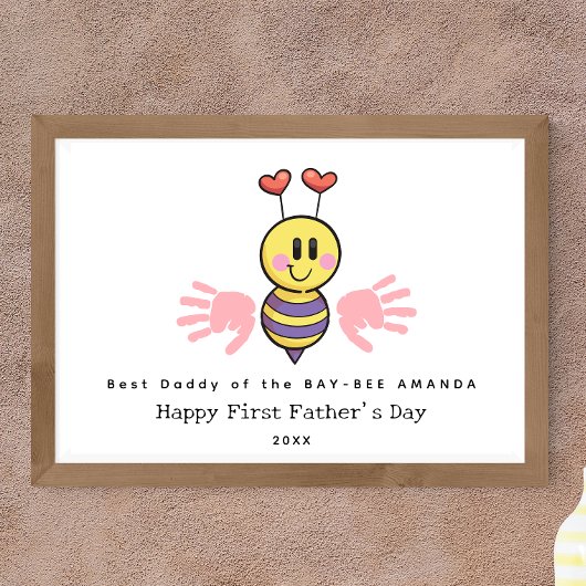 Handprint Blume des ersten Vaters Art Poster