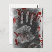 Handprint für den Spritzer Blut Postkarte (Vorne/Hinten)