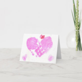Handprint Hearts Feiertagskarte