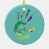 Handprint Indigene Indigene Stämme Keramik Ornament (Hinten)