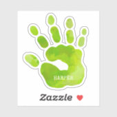 Handprint Kids Green Hand NAME Zeitloser Spaß Aufkleber (Blatt)