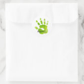 Handprint Kids Grüner Handname Zeitloser Sweet Runder Aufkleber (Tasche)