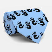 Handprints Blau-Krawatte Krawatte (Gerollt)