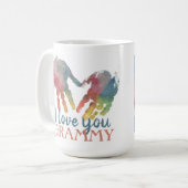 Handprints Herz Grandma Geschenk Square Foto Kaffeetasse (Vorderseite Links)