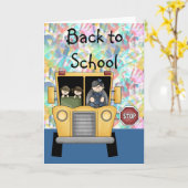 Handprints und Schulbus zurück zur Schulkarte Karte (Gelbe Blume)