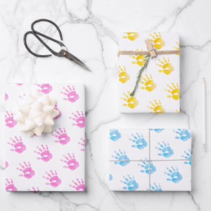 Handprints Wasserfarbe Art Baby Pastels Kinder Spa Geschenkpapier Set