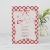 Handrawn, Bride on cloud wine bridal shower Einladung (Stehend Vorderseite)