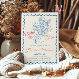 Handrawn Fresh off Market Brautparty Einladung