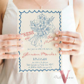 Handrawn Fresh off Market Brautparty Einladung