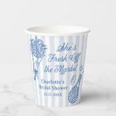 Handrawn Fresh off Market Brautparty Pappbecher (Vorderseite)