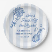 Handrawn Fresh off Market Brautparty Pappteller (Vorderseite)