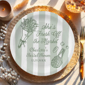 Handrawn Fresh off Market Brautparty Pappteller