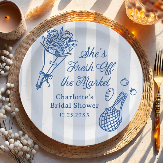 Handrawn Fresh off Market Brautparty Pappteller