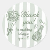 Handrawn Fresh off Market Brautparty Runder Aufkleber (Vorderseite)