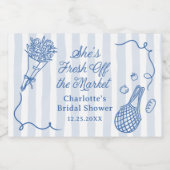 Handrawn Fresh off Market Brautparty Schaumweinetikett (Einzelnes Label)