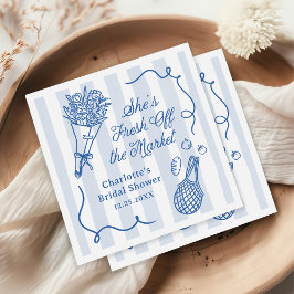 Handrawn Fresh off Market Brautparty Serviette