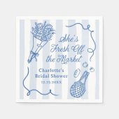 Handrawn Fresh off Market Brautparty Serviette (Vorderseite)