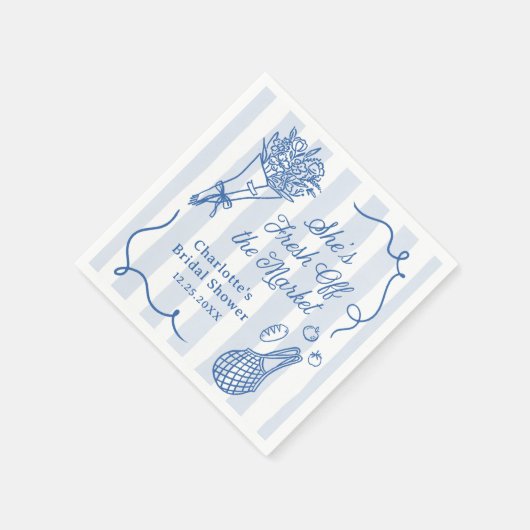 Handrawn Fresh off Market Brautparty Serviette (Ecke)