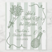 Handrawn Fresh off Market Brautparty Weinetikett (Einzelnes Label)