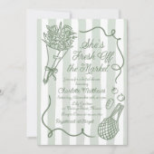 Handrawn Fresh Off the Market Bridal Shower Einladung (Vorderseite)