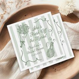 Handrawn Fresh Off the Market Bridal Shower Serviette