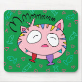 Handrawn Kitty-Liebe-Fische Mousepad (Vorne)