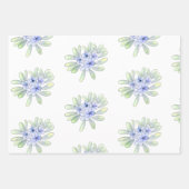 Handrawn water cured gelb, blau-weiße Wildblumen Geschenkpapier Set (Vorderseite 2)
