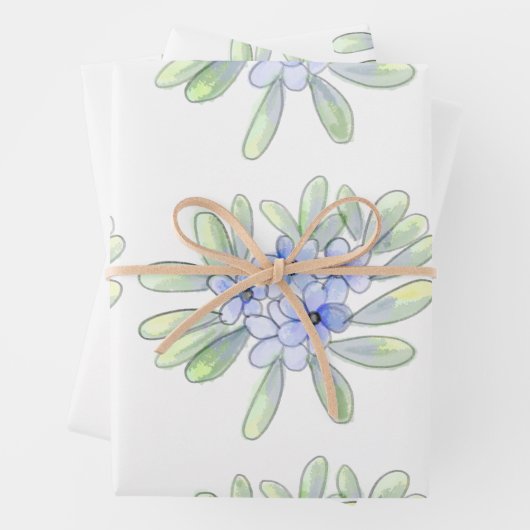 Handrawn water cured gelb, blau-weiße Wildblumen Geschenkpapier Set (Beispiel)